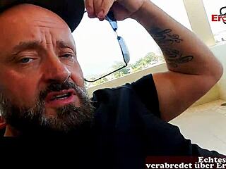 Petite teen receives facial at airport