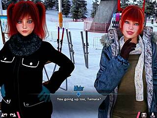 double homework with hot redhead teens in sex game!