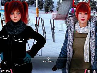 double homework with hot redhead teens in sex game!