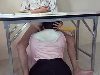 Omg, it's my dream! The teacher teaches sex with blowjob lessons.