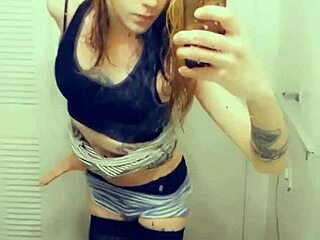 Miniskirt Tranny Shows Horny Cock In Slut Masturbation