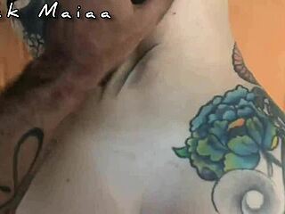 rock maiaa fucks the tattooed blonde with her best friend on the rooftop