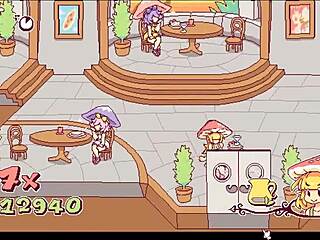 I enjoy watching the kinky waitress put cum on pizza in this futanari hentai game episode