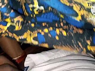 Indian bhabhi enjoys a quiet desi night, feeling relaxed as water flows naturally.