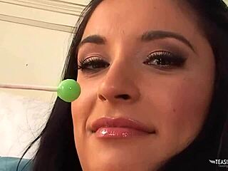 Bushy Babe Teases with Lollipop Before Intense Sex Toy Masturbation