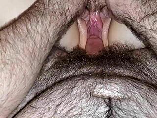 Close-Up View of Mature Couple Touching Wet Pussy During Intimate Homemade Moment