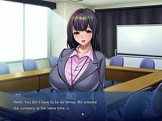 having sex with your colleague in this hentai game part 1