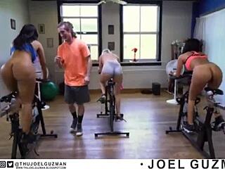 joel guzman bangs alicia fournes hard during intense training session with anal creampie