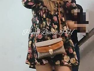 Petite Asian teen has sex in mall fire exit scandal