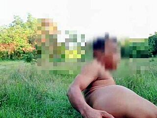 Oh man, I was out in the forest naked, shoving that bottle up my ass as Myanmar gay twink...