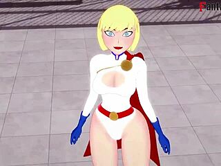 Power girl pov with superman in fantasy cartoon