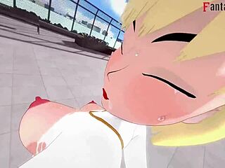 Power girl pov with superman in fantasy cartoon