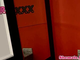 Bathing shemale jerks off solo 😘