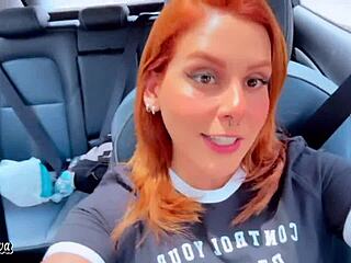 Latina Lesbian Blowjob in Public Car Leading to Monster Cock Cumshot