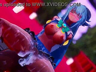 Konosubas kåte sexfest-animasjon med store pupper og hard knulling