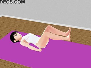 leo [exercise] anime girl tries stretch yoga [yoga]