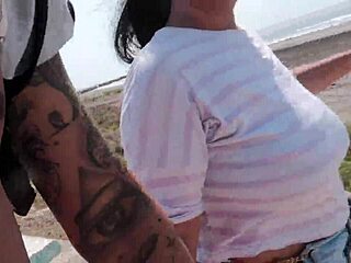 Cute Sexy Latina Spots Me on Beach Then Quickly Goes for Intense Cum-Filled Action in Public