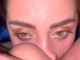 wow, this intense facefuck ends with a throatpie