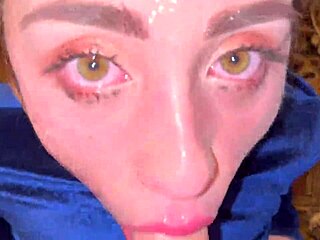 wow, this intense facefuck ends with a throatpie