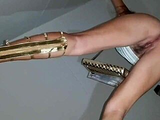 Up Dress No Panties N Black Dildo Riding On Hotel Corridors