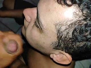 Gay Cumshot in Mouth Action