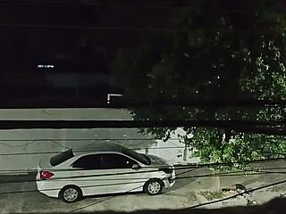 woman meets lover in car outside home and returns happy