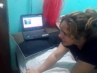 Emo Milf Sucks Bent Over in Thong for Webcam Doggy Fuck