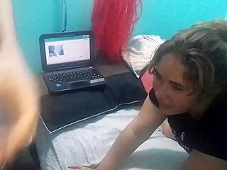 Emo Milf Sucks Bent Over in Thong for Webcam Doggy Fuck