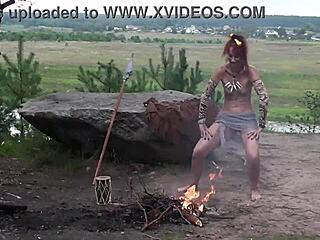 Mature outdoor fun in stone age style