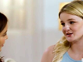 Watch huge titty stepmom Natasha Nice intensely seducing Eliza Eves with her tongue