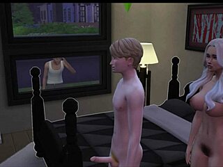 Cheating bride fucks old grandfather in cuckold wedding affair, married old man watches.