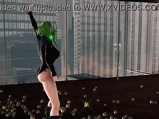 Gumi Vocaloid's big tits bounce in this intriguing MMD hentai scene.