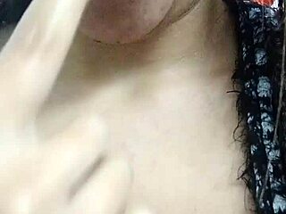 I squeeze my natural tits hard for you