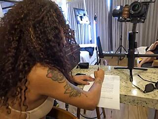 Cock Slut Gets Anal Cumshot Backstage!