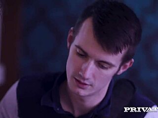 Misha Cross and Victoria Pure share a cock in deepthroat action.