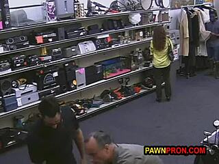 Busty Nerd Student Gives Blowjob And Gets Fucked In Shop For Loan