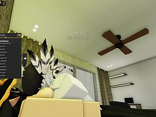 cute robloxian witch subtly banged by mysterious stranger in group setting