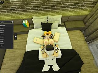 cute robloxian witch subtly banged by mysterious stranger in group setting