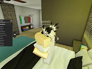 cute robloxian witch subtly banged by mysterious stranger in group setting