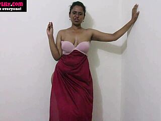 Horny Indian babe with big tits takes control in femdom roleplay for drooling humiliation