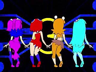 Pacman Ghost Girls Dance 3 Phases