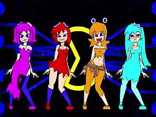 Pacman Ghost Girls Dance 3 Phases