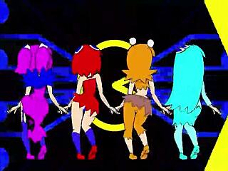 Pacman Ghost Girls Dance 3 Phases