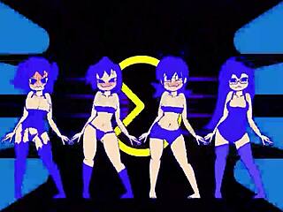 Pacman Ghost Girls Dance 3 Phases