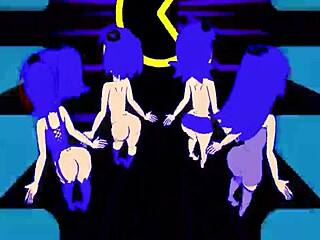 Pacman Ghost Girls Dance 3 Phases