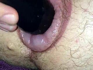 Fucking my puffy man pussy with a toy.