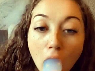 Miss Daisy Mae sucking dildo and playing with wet pussy with Syren friend 😏