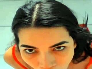 Hottie in RED lingerie GIVING hot ORGASM during LATINA orgy on WEBCAM.