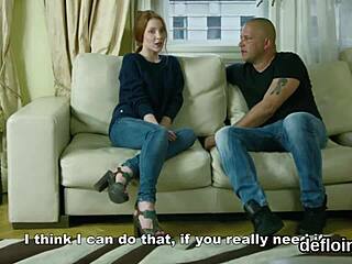 Cute kitten opens up soft pussy and gets deflorated