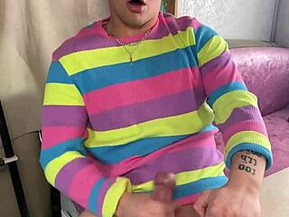 Horny college guy feels intense pleasure talking dirty while jacking off his big cock